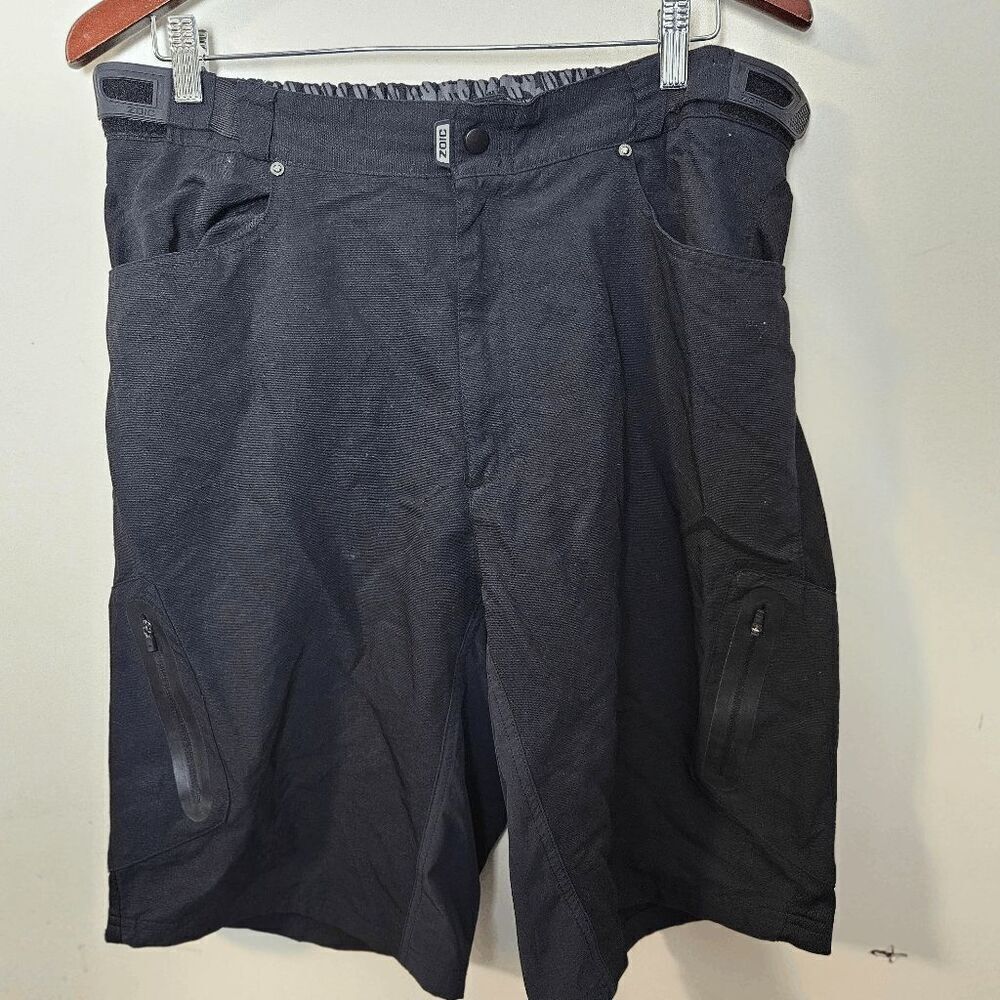 Zoic Utility Cycling Outdoors Hiking Bermuda Shorts Zip Pockets Men's Black Size